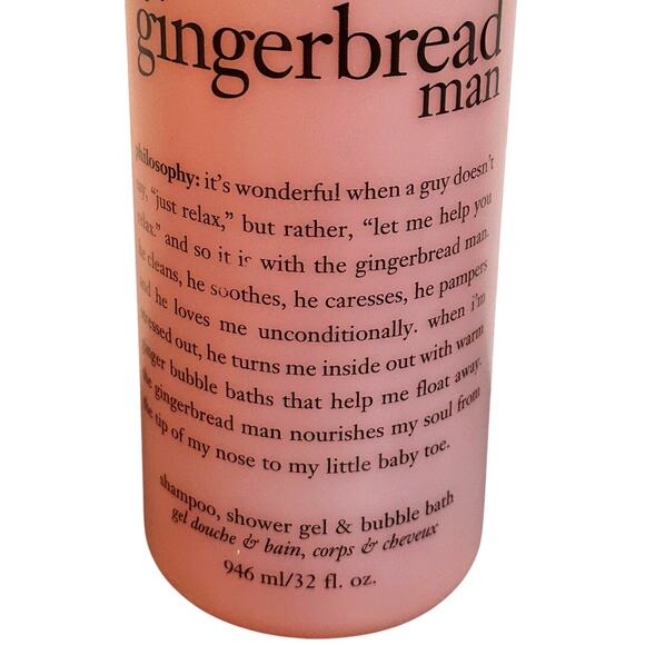 The Gingerbread Man Shampoo/Shower Gel/Bubble Bath 32 oz Sealed New with Pump - Picture 2 of 3